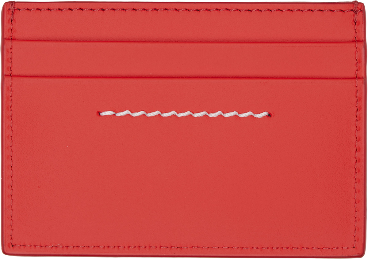 MM6 Maison Margiela Orange Numeric Leather Card Holder