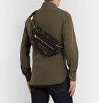 TOM FORD - Leather-Trimmed Camouflage-Print Suede Belt Bag - Green