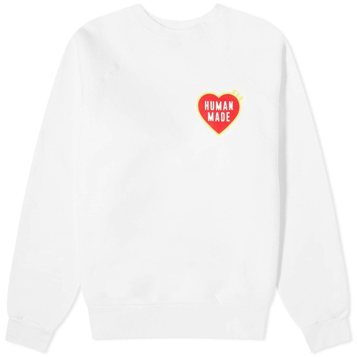 Human Made Men's Heart Logo Sweatshirt in White Human Made