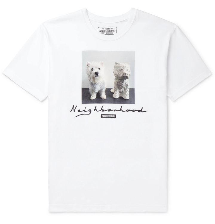 Photo: Neighborhood - Uni Logo-Print Cotton-Jersey T-Shirt - White