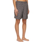 Givenchy Black and White Allover Refracted Logo Shorts