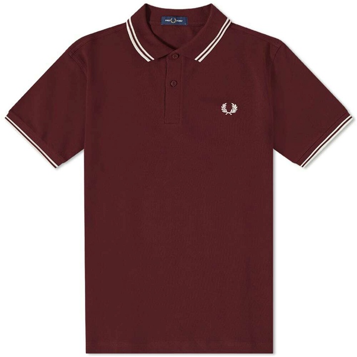 Photo: Fred Perry Authentic Men's Slim Fit Twin Tipped Polo Shirt in Oxblood