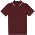 Fred Perry Authentic Men's Slim Fit Twin Tipped Polo Shirt in Oxblood