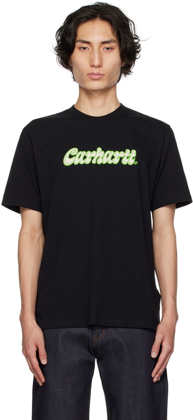 Photo: Carhartt Work In Progress Black Liquid Script T-Shirt