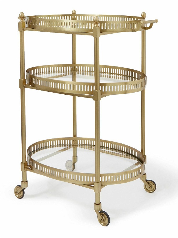 Photo: Soho Home - Oxidised Brass and Glass Bar Cart