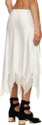 Chloé Off-White Lace Trim Midi Skirt