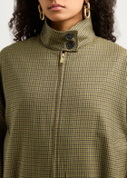 Darkpark Lee Houndstooth Scarf-effect Wool Bomber Jacket Multicoloured