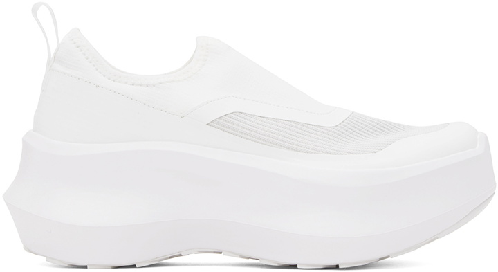 Photo: Comme des Garçons White Salomon Edition Slip-On Platform Sneakers