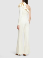 ELIE SAAB - Cady One Shoulder Jumpsuit W/ Ruffles