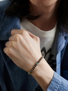 Peyote Bird - Oakland 14-Karat Gold-Plated Onyx and Turquoise Beaded Bracelet