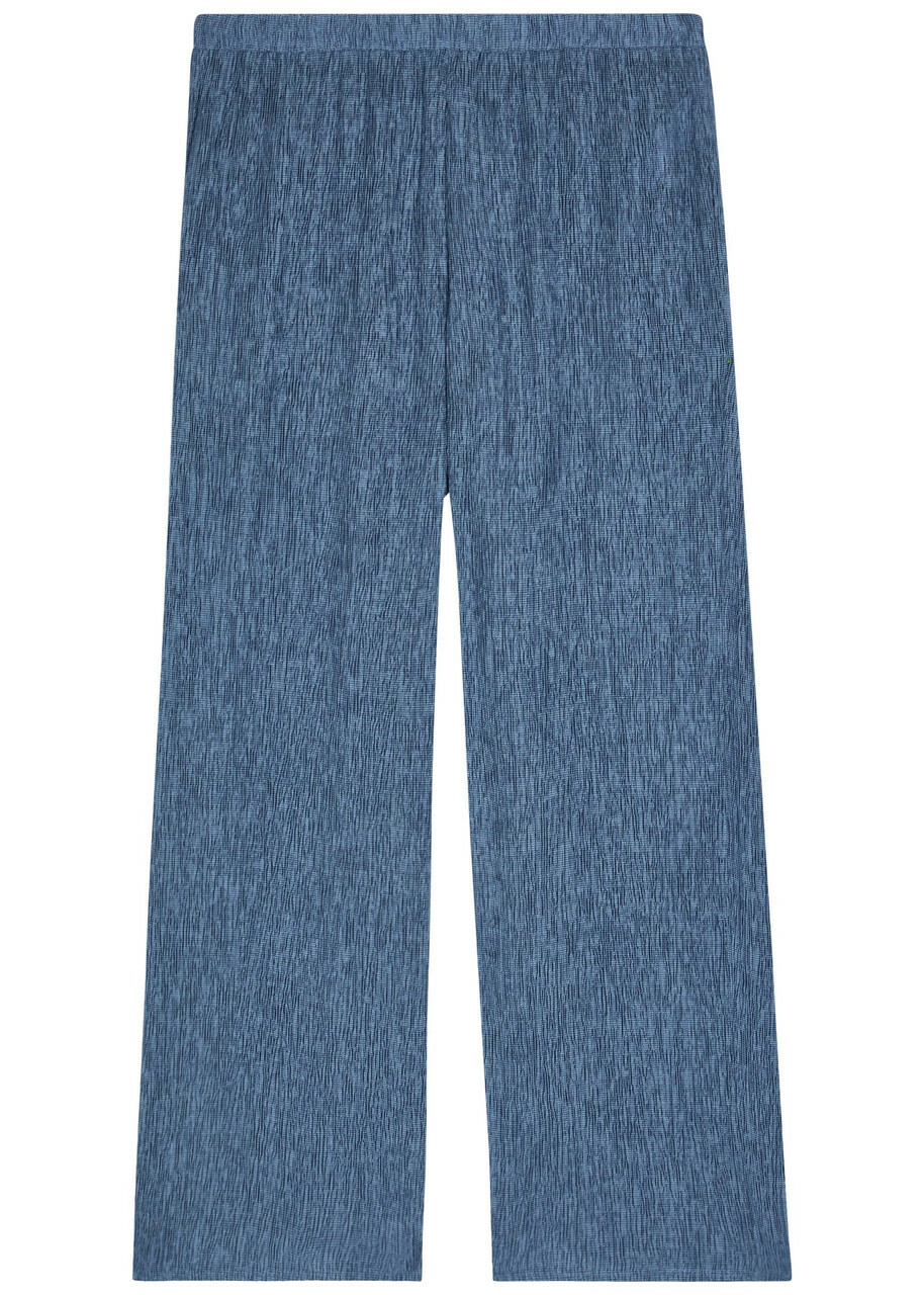 Eileen Fisher Crinkled Wide-leg Woven Trousers Blue