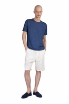 120% Lino T-shirt In Blue Linen