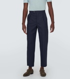 King & Tuckfield Pleated cotton and linen pants