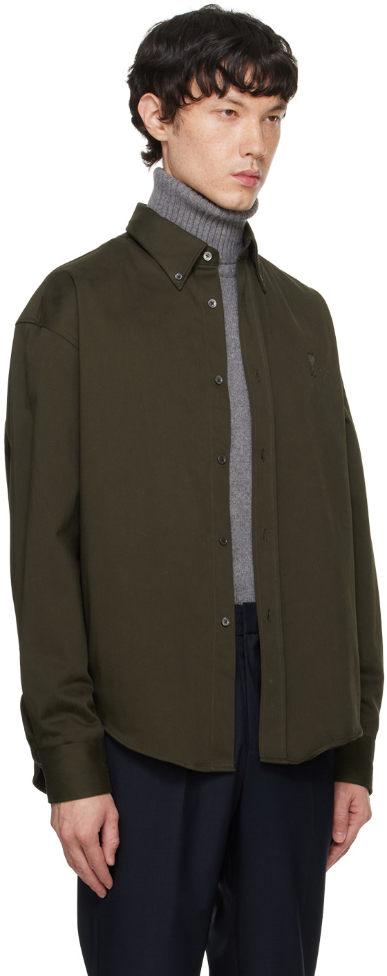 AMI Paris Brown Ami De Cœur Boxy Fit Shirt