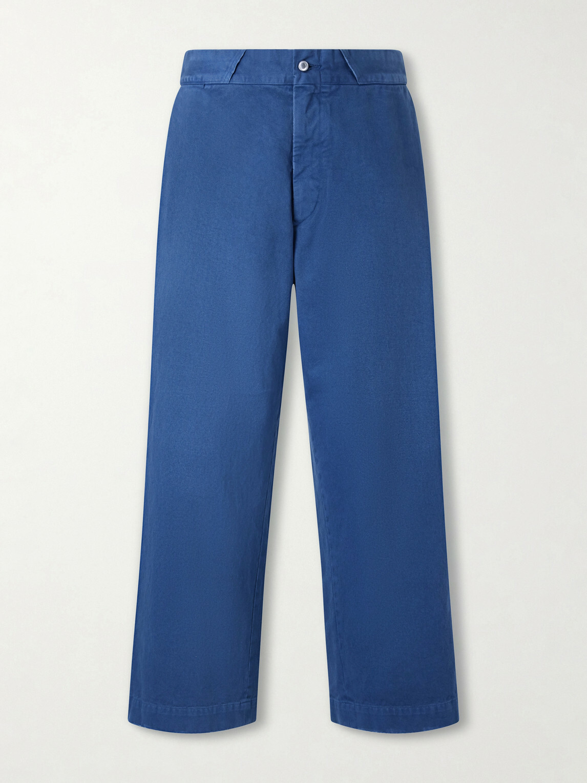 A.PRESSE - Straight-Leg Cotton-Twill Trousers - Blue