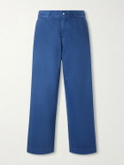 A.PRESSE - Straight-Leg Cotton-Twill Trousers - Blue
