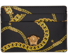 Versace Black 'La Medusa' Chain Card Holder