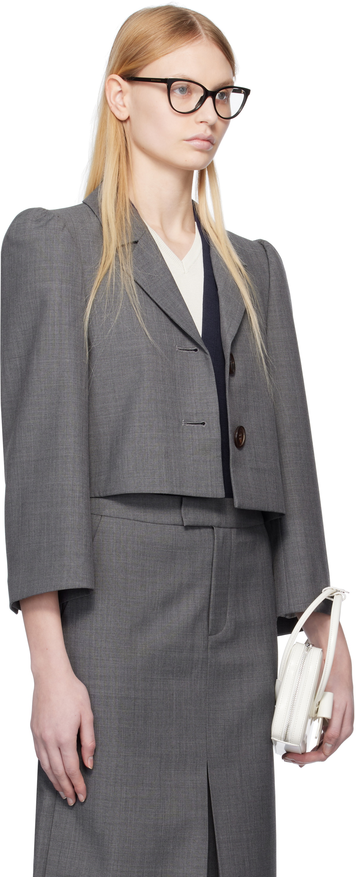 SHUSHU/TONG Gray Short Suit Blazer