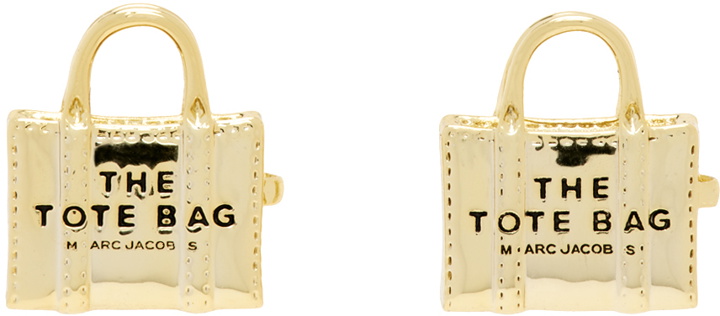 Photo: Marc Jacobs Gold 'The Tote Bag Stud' Earrings