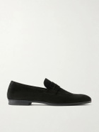 TOM FORD - Sean Suede Penny Loafers - Black