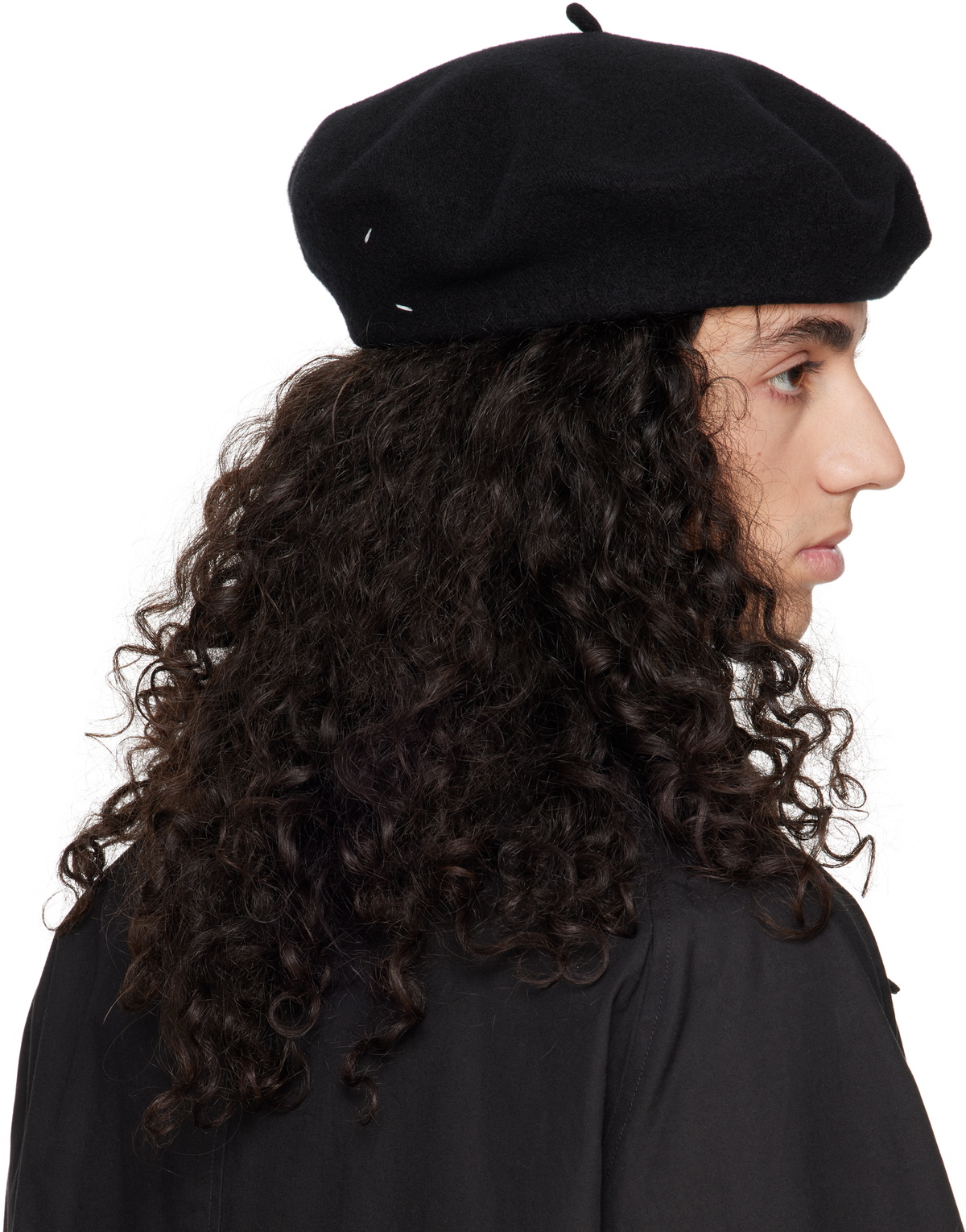 【Maison Margiela】ウール beret Maison Margiela: Black Heavy Wool Beret | SSENSE