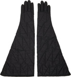 Rick Owens Black Tower Long Gloves