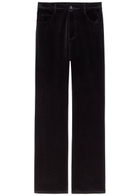 Nili Lotan Joan Straight-leg Velvet Trousers Black