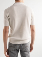 Brunello Cucinelli - Ribbed Cotton Polo Shirt - Neutrals