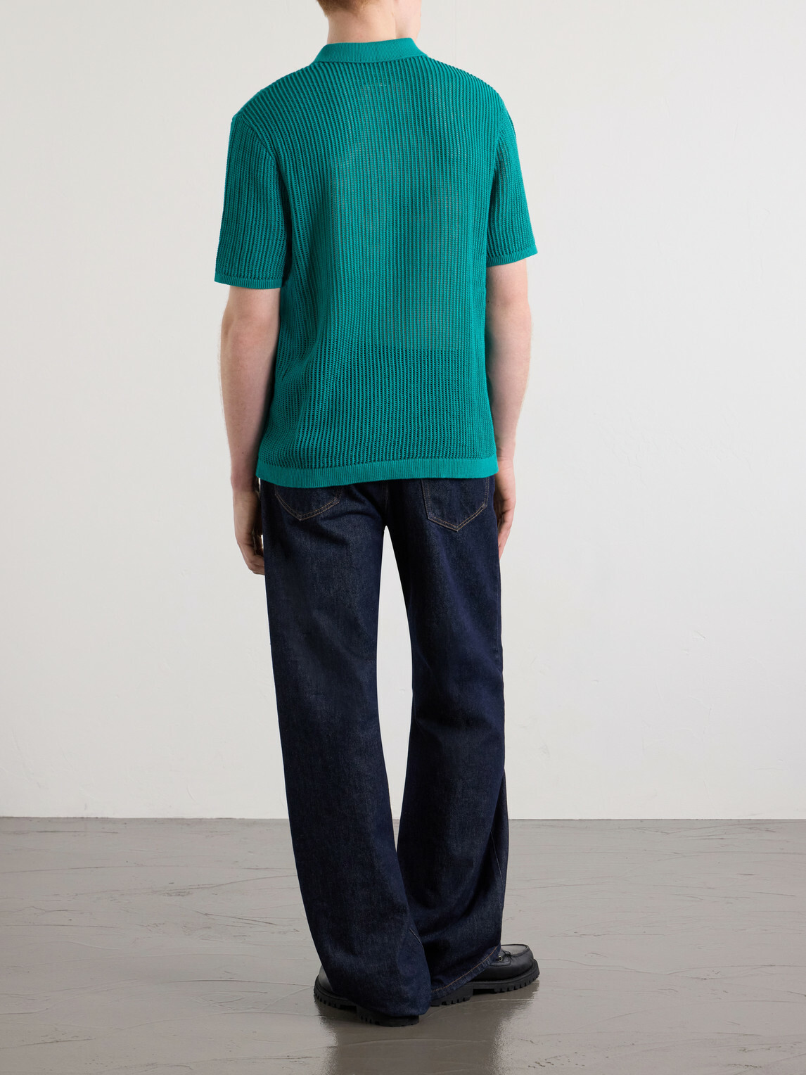 Aimé Leon Dore - Open-Collar Open-Knit Cotton Polo Shirt - Green