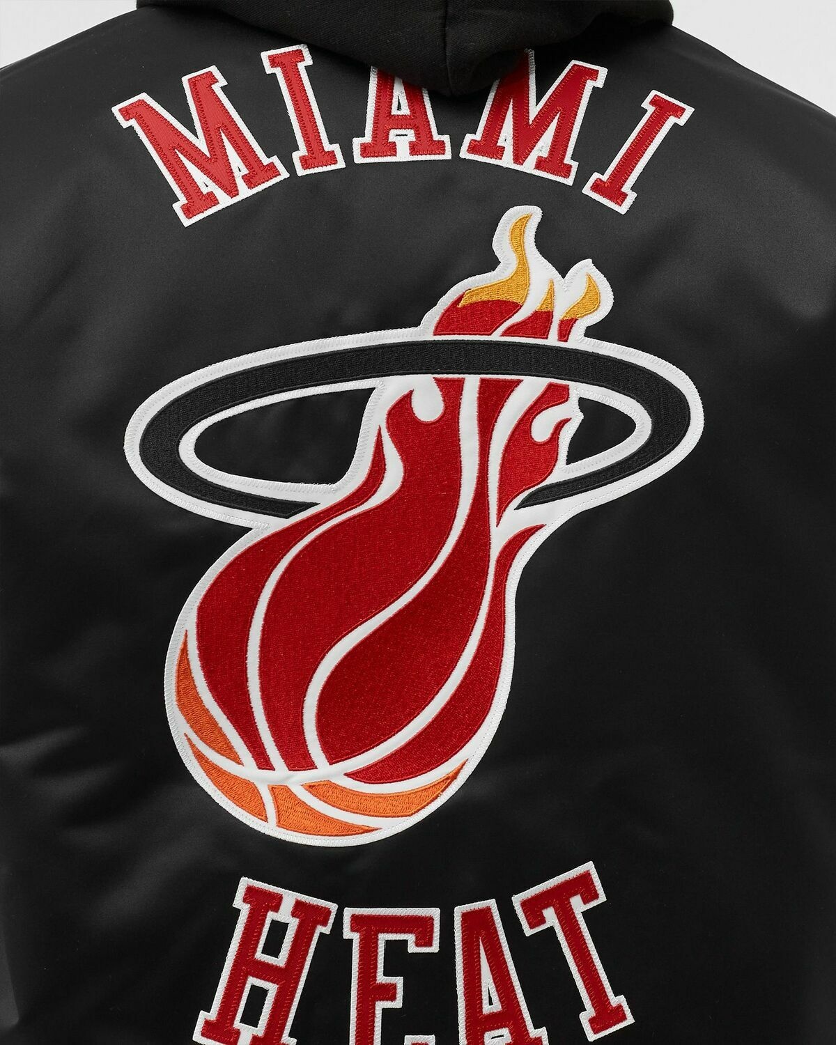 Mitchell & Ness Nba Heavyweight Satin Jacket Miami Heat Black - Mens - College Jackets/Team Jackets