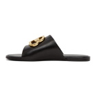 Balenciaga Black Oval BB Flat Sandals