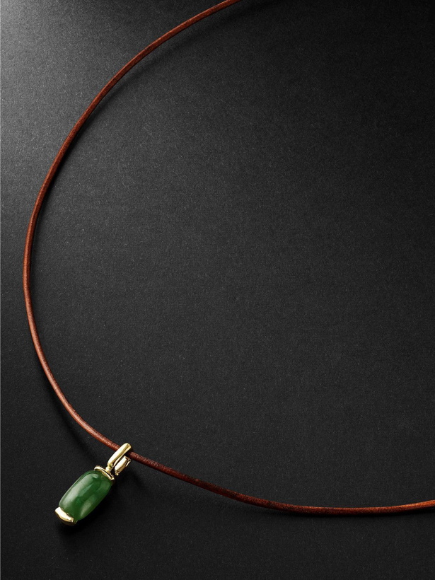Photo: Fernando Jorge - 18-Karat Gold, Leather and Jade Pendant Necklace