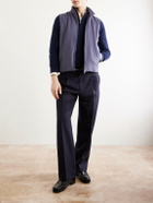 Herno - Leather Trimmed Silk and Cashmere-Blend Vest - Purple