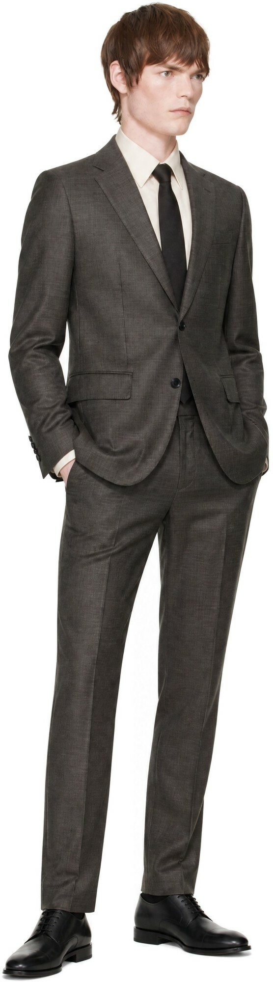 BOSS Gray Single-Breasted Suit