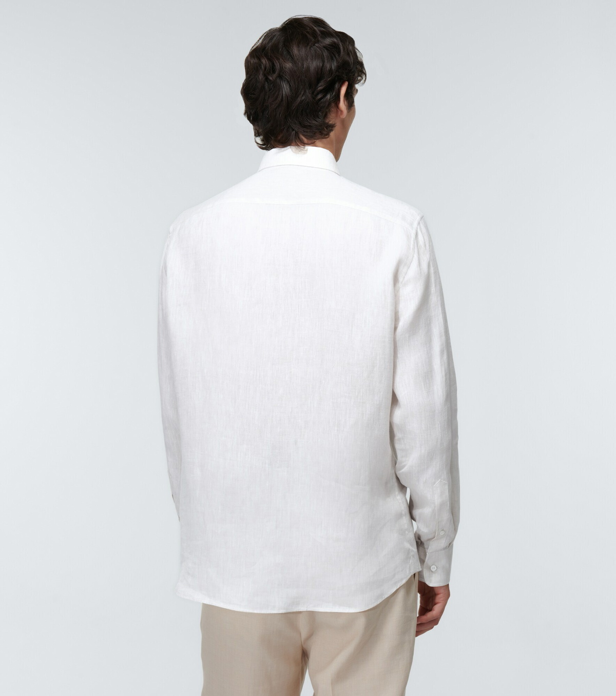 Brunello Cucinelli Gray Linen Dress Shirt