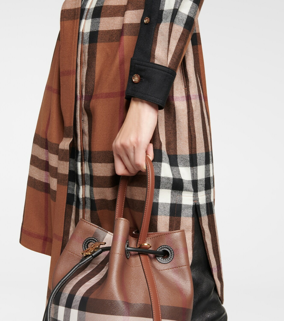 Burberry - Checked wool shirt dress