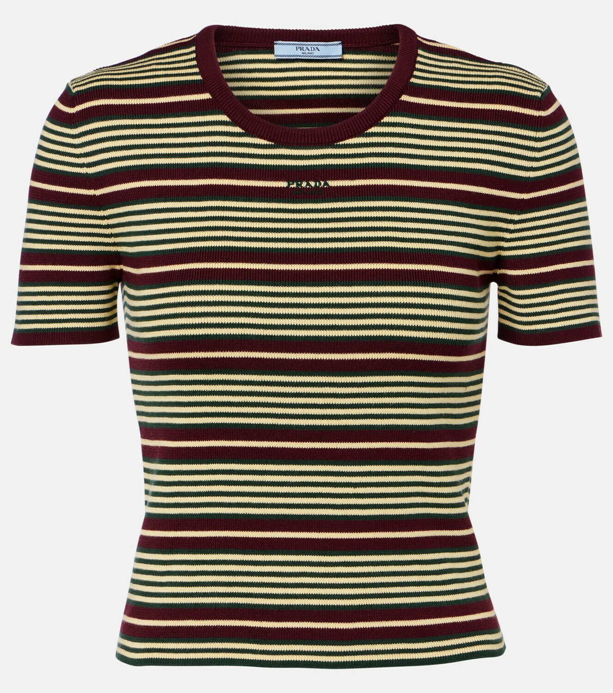 Prada Striped cotton-blend T-shirt