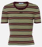 Prada Striped cotton-blend T-shirt