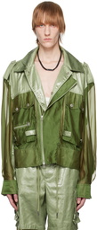 Feng Chen Wang Green Paneled Jacket