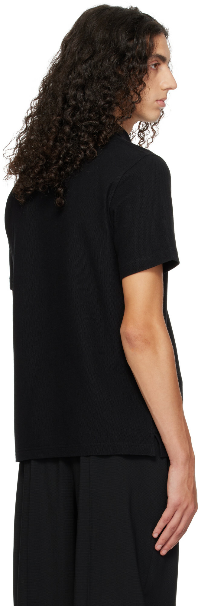 Lanvin Black Cotton Piqué Polo