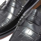 Bass Weejuns Men's Larson Moc Croc Mix Loafer in Black Leather