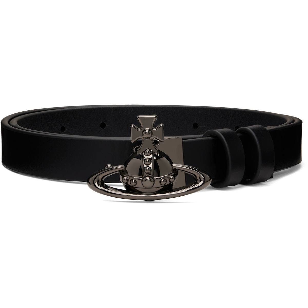 Vivienne Westwood Black Small Orb Buckle Belt