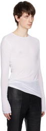 SAPIO White Raw Edge Long Sleeve T-Shirt