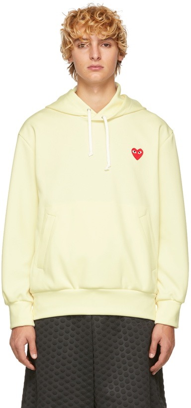 Photo: COMME des GARÇONS PLAY Yellow Heart Patch Hoodie