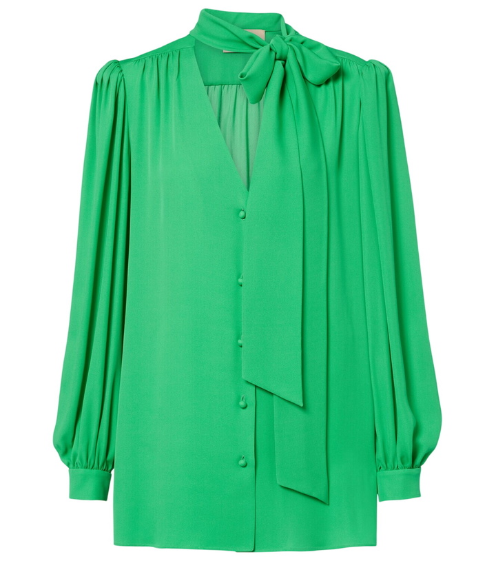 Photo: Valentino Tie-neck silk georgette blouse