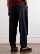 A Kind Of Guise - Straight-Leg Pleated Stretch-Wool Flannel Trousers - Blue