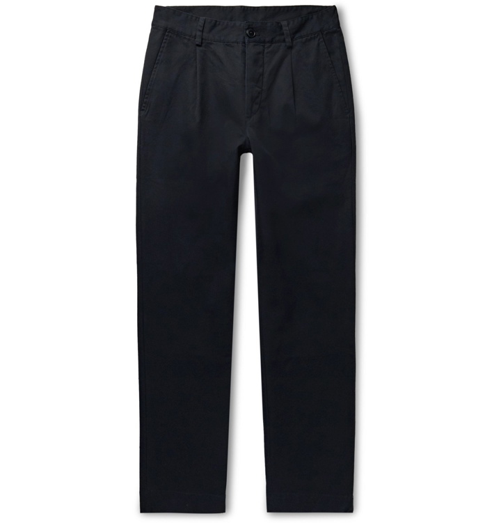 Photo: Bellerose - Midnight-Blue Pleated Cotton-Twill Trousers - Blue