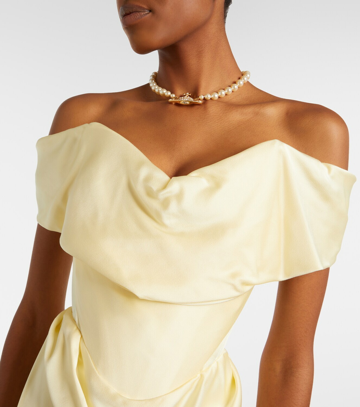 Vivienne Westwood Nova Cocotte draped satin bustier gown