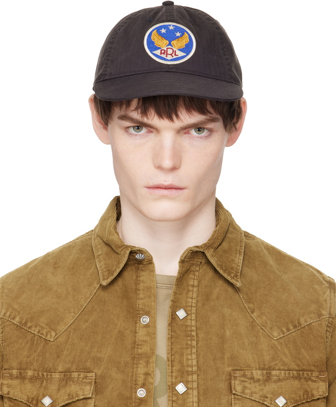 Photo: RRL Black Winged-Logo Twill Ball Cap
