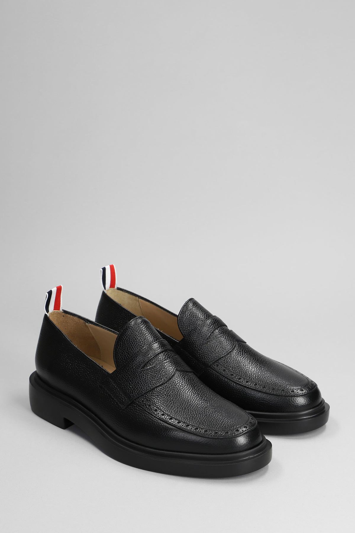 Chaussures Thom Browne Penny Loafers En Cuir Grainé - Taille 8.5 - Très Bon état